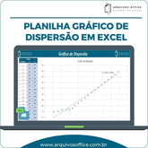 Imagem mostrando um exemplo de Gráfico de Dispersão gerado no Excel, com pontos de dados alinhados indicando uma correlação positiva entre duas variáveis.